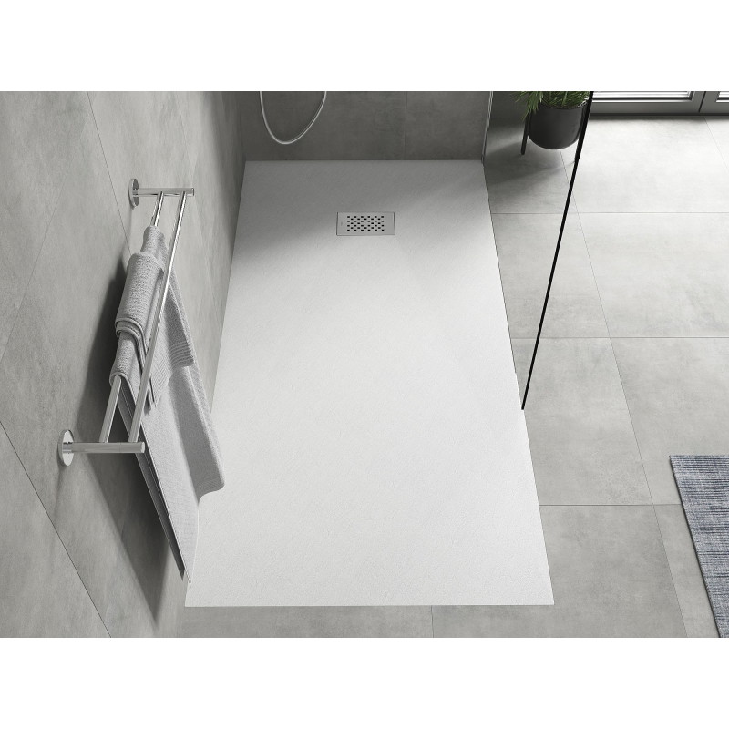 Mexen Hugo rectangular SMC shower tray 180 x 80 cm, white, inox cover - 42108018-X