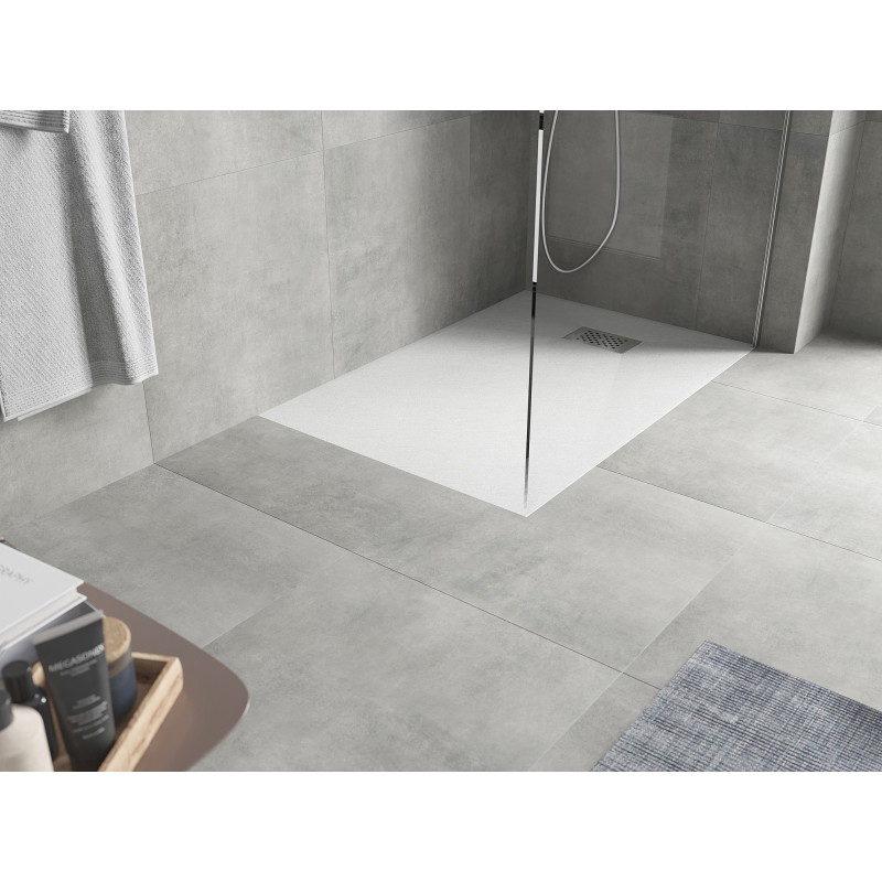 Mexen Hugo rectangular SMC shower tray 120 x 90 cm, white, inox cover - 42109012-X