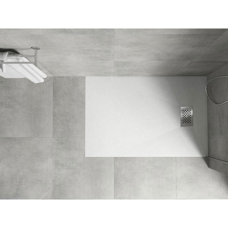 Mexen Hugo rectangular SMC shower tray 130 x 90 cm, white, inox cover - 42109013-X