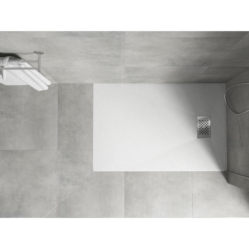 Mexen Hugo SMC rectangular shower tray 130 x 90 cm, white, inox cover - 42109013-X