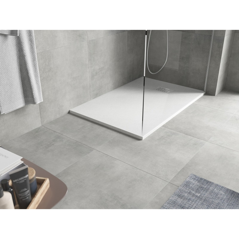 Mexen Hugo rectangular SMC shower tray 120 x 90 cm, white, inox cover - 42109012-X