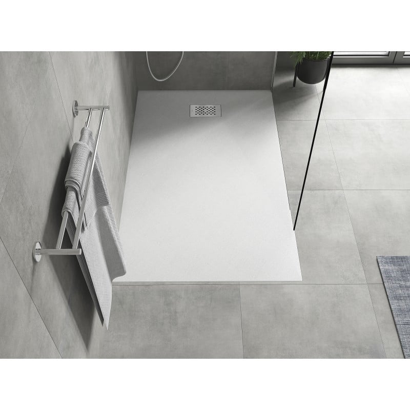 Mexen Hugo rectangular shower tray SMC 140 x 90 cm, white, inox cover - 42109014-X