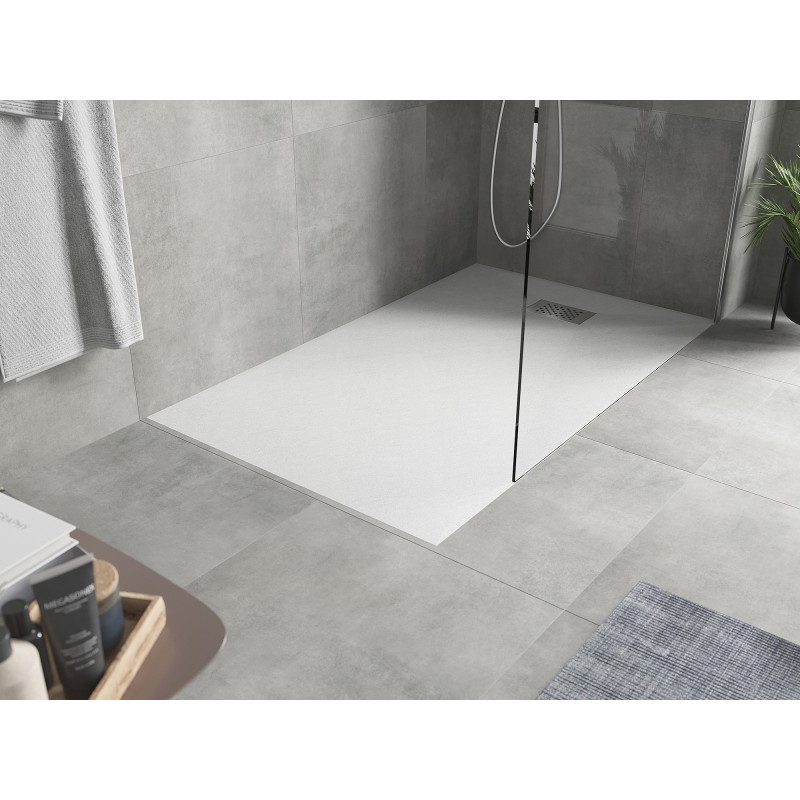 Mexen Hugo rectangular SMC shower tray 140 x 90 cm, white, inox cover - 42109014-X