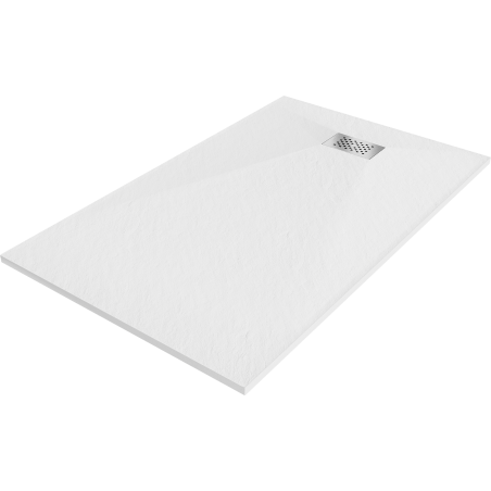 Mexen Hugo rectangular shower tray SMC 160 x 90 cm, white, inox cover - 42109016-X