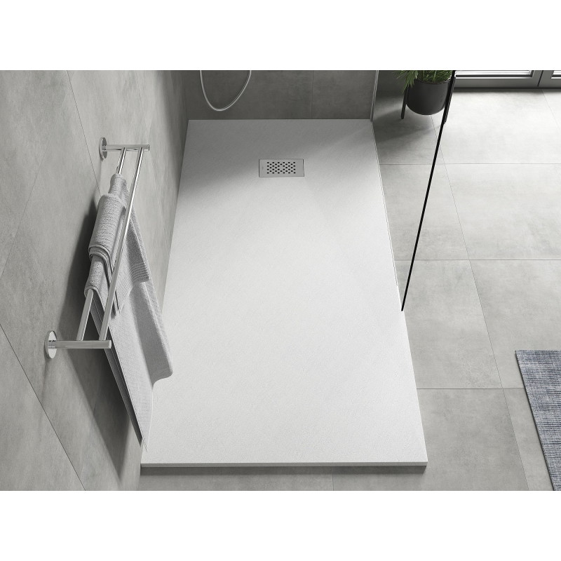 Mexen Hugo rectangular SMC shower tray 170 x 90 cm, white, inox cover - 42109017-X