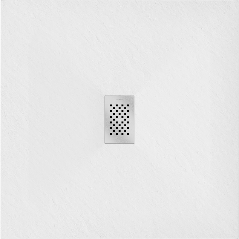 Mexen Hugo square SMC shower tray 100 x 100 cm, white, inox cover - 42101010-X