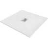 Mexen Hugo square SMC shower tray 100 x 100 cm, white, inox cover - 42101010-X