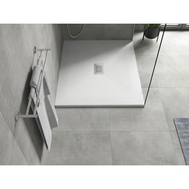 Mexen Hugo rectangular shower tray SMC 120 x 100 cm, white, inox cover - 42101012-X