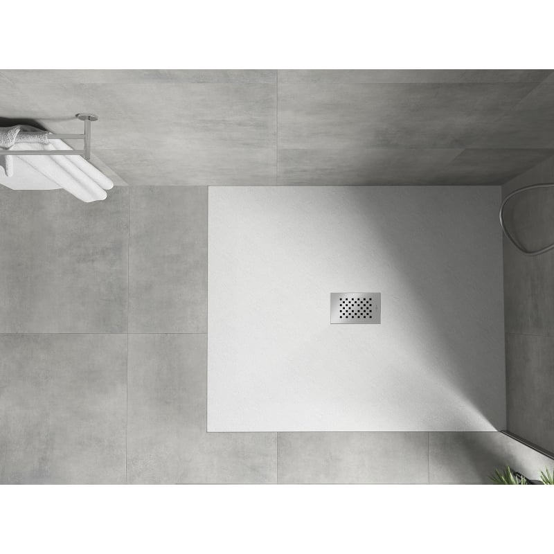 Mexen Hugo rectangular shower tray SMC 130 x 100 cm, white, inox cover - 42101013-X