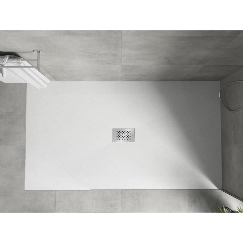 Mexen Hugo rectangular shower tray SMC 180 x 100 cm, white, inox cover - 42101018-X