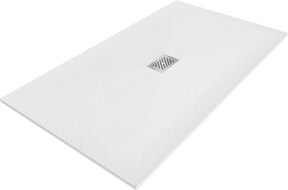 Mexen Hugo rectangular SMC shower tray 160 x 100 cm, white, inox cover - 42101016-X