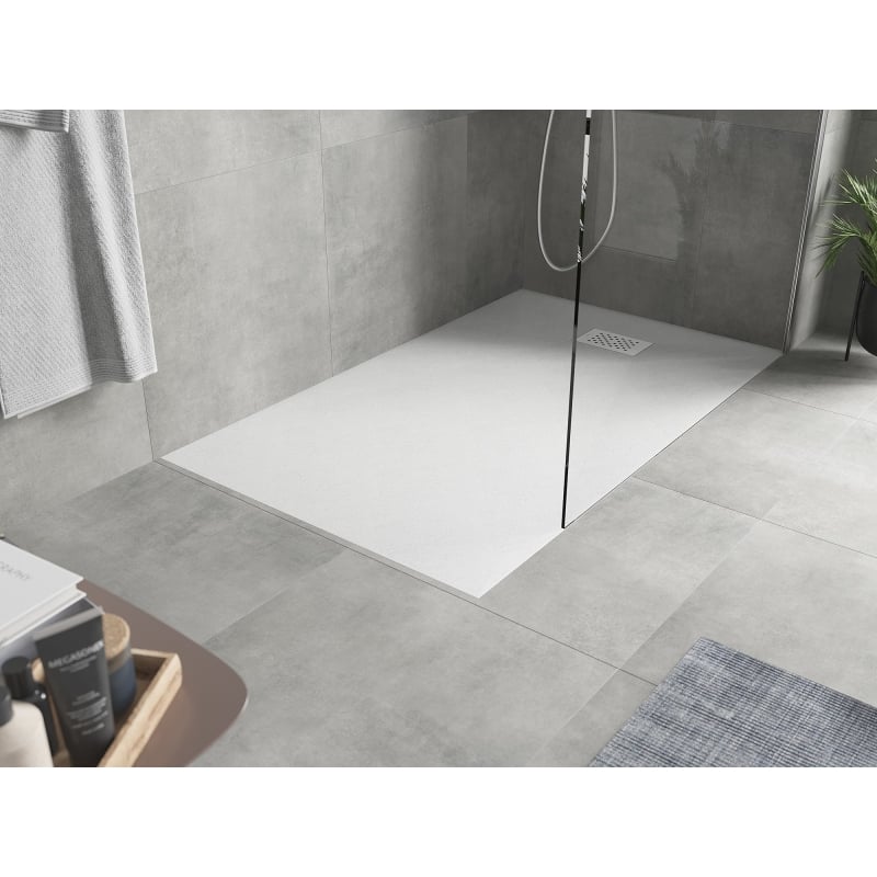 Mexen Hugo rectangular SMC shower tray 150 x 80 cm, white, white cover - 42108015-W