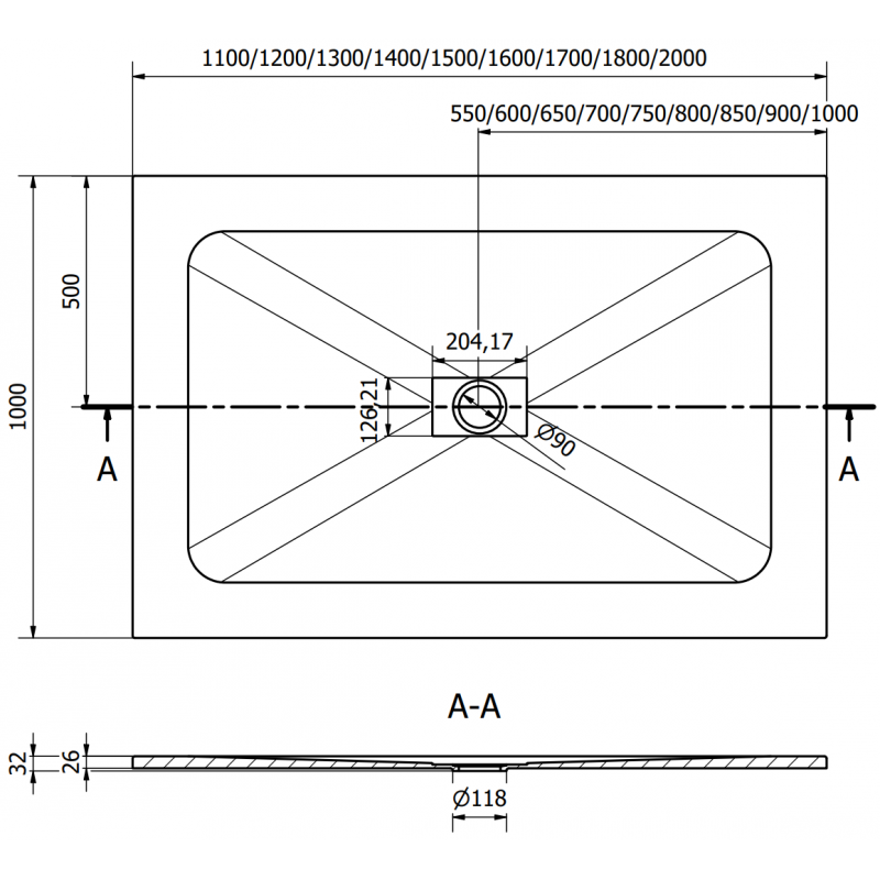 Mexen Hugo rectangular shower tray SMC 140 x 100 cm, white, white cover - 42101014-W