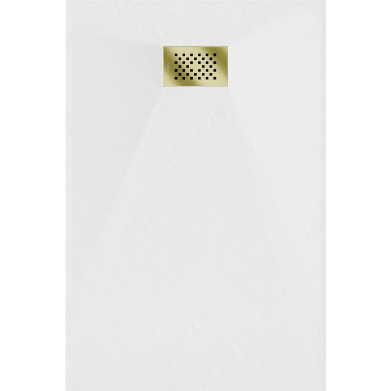 Mexen Hugo SMC rectangular shower tray 110 x 70 cm, white, gold cover - 42107011-G