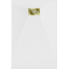 Mexen Hugo rectangular SMC shower tray 130 x 70 cm, white, gold cover - 42107013-G