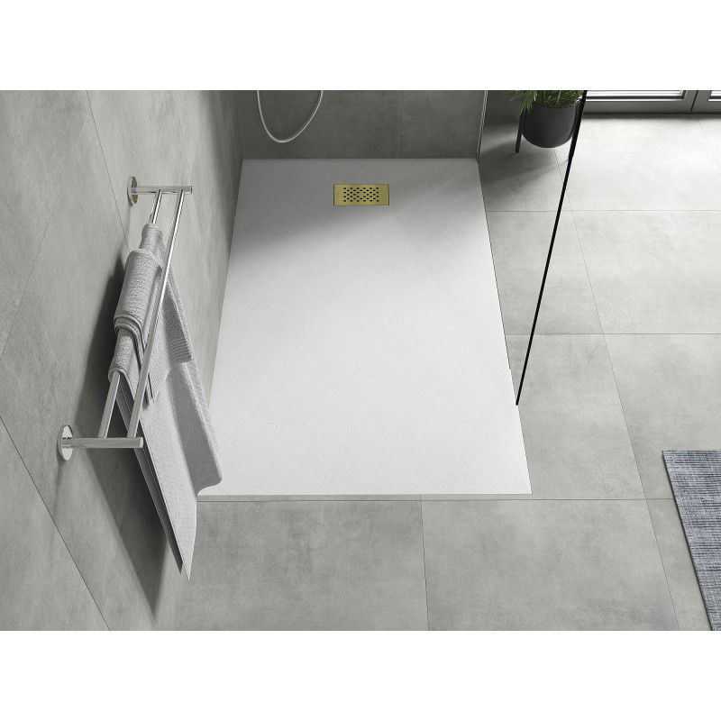 Mexen Hugo SMC Rectangular Shower Tray 150 x 70 cm, White, Gold Cover - 42107015-G
