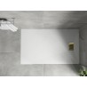 Mexen Hugo rectangular SMC shower tray 160 x 70 cm, white, gold cover - 42107016-G