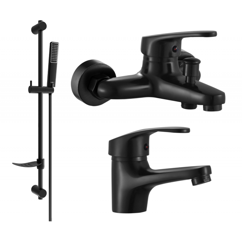 Mexen Erica DF72 shower set, Black - 746403DF72-70