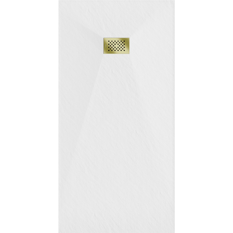 Mexen Hugo rectangular shower tray SMC 170 x 80 cm, white, gold cover - 42108017-G