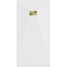 Mexen Hugo rectangular SMC shower tray 180 x 80 cm, white, gold cover - 42108018-G