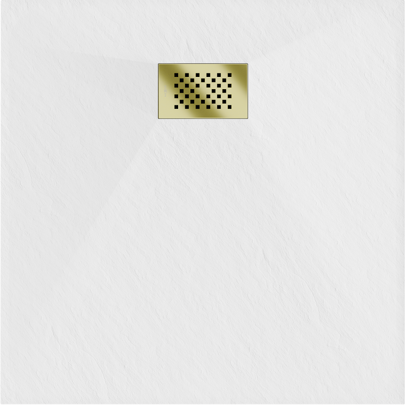 Mexen Hugo SMC Square Shower Tray 90 x 90 cm, White, Gold Cover - 42109090-G