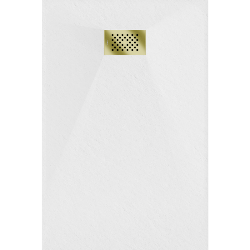 Mexen Hugo rectangular shower tray SMC 110 x 90 cm, white, gold cover - 42109011-G