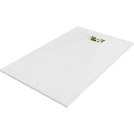 Mexen Hugo rectangular SMC shower tray 150 x 90 cm, white, gold cover - 42109015-G