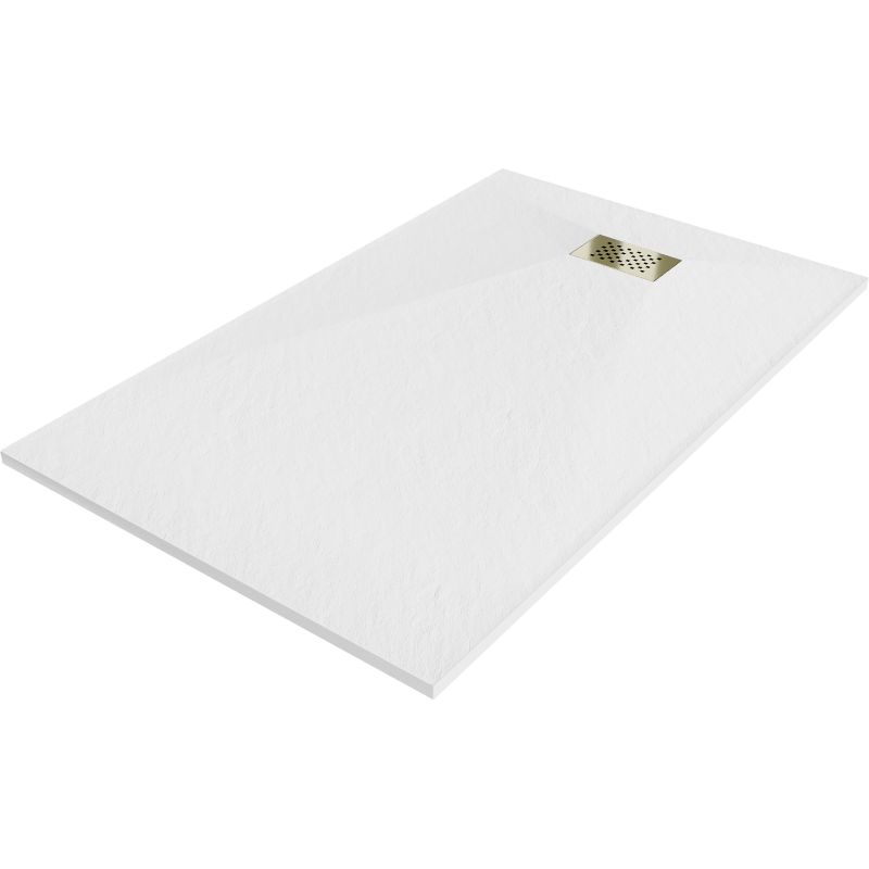 Mexen Hugo Rectangular Shower Tray SMC 140 x 90 cm, White, Gold Cover - 42109014-G