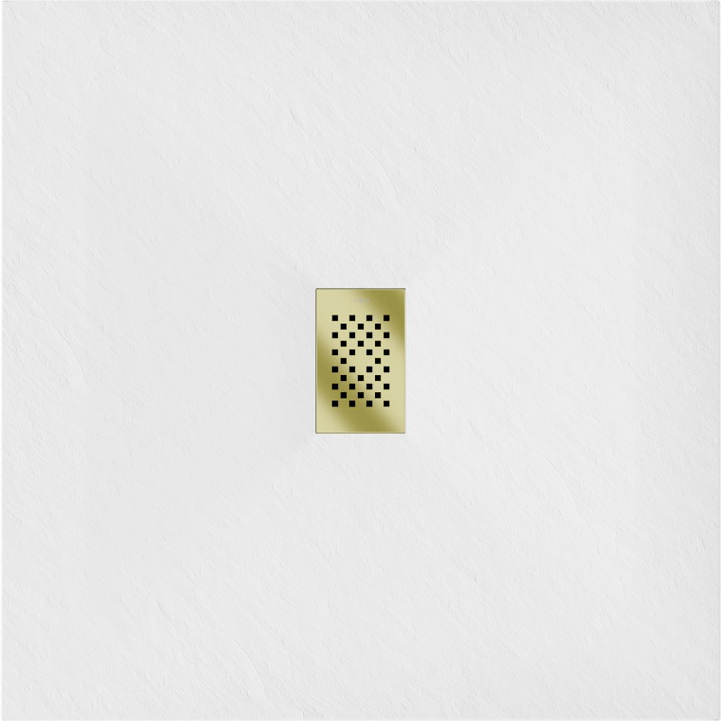 Mexen Hugo SMC Square Shower Tray 100 x 100 cm, White, Gold Cover - 42101010-G