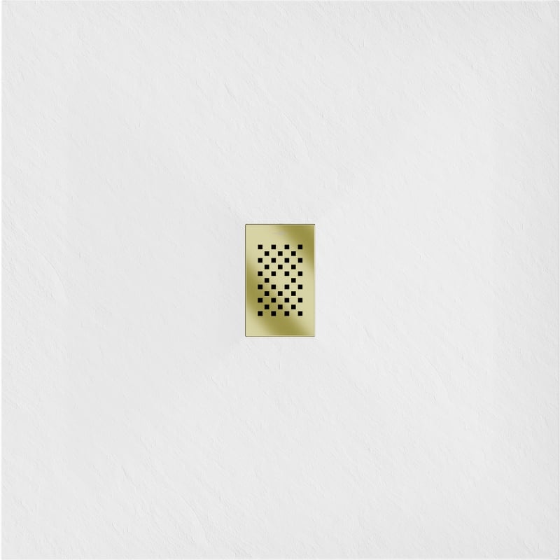 Mexen Hugo square shower tray SMC 100 x 100 cm, white, golden cover - 42101010-G