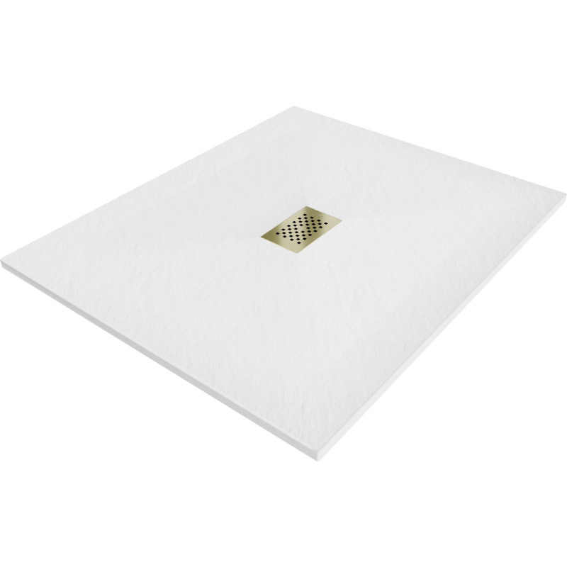 Mexen Hugo rectangular shower tray SMC 110 x 100 cm, white, golden cover - 42101011-G
