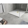 Mexen Hugo rectangular SMC shower tray 140 x 100 cm, white, gold cover - 42101014-G