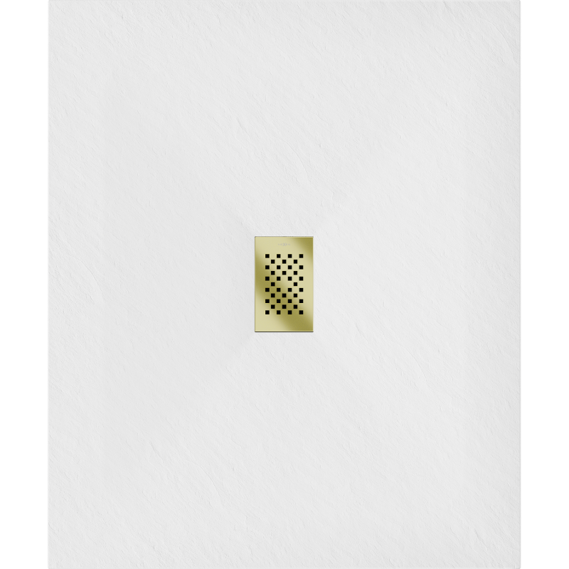 Mexen Hugo rectangular shower tray SMC 140 x 100 cm, white, gold cover - 42101014-G