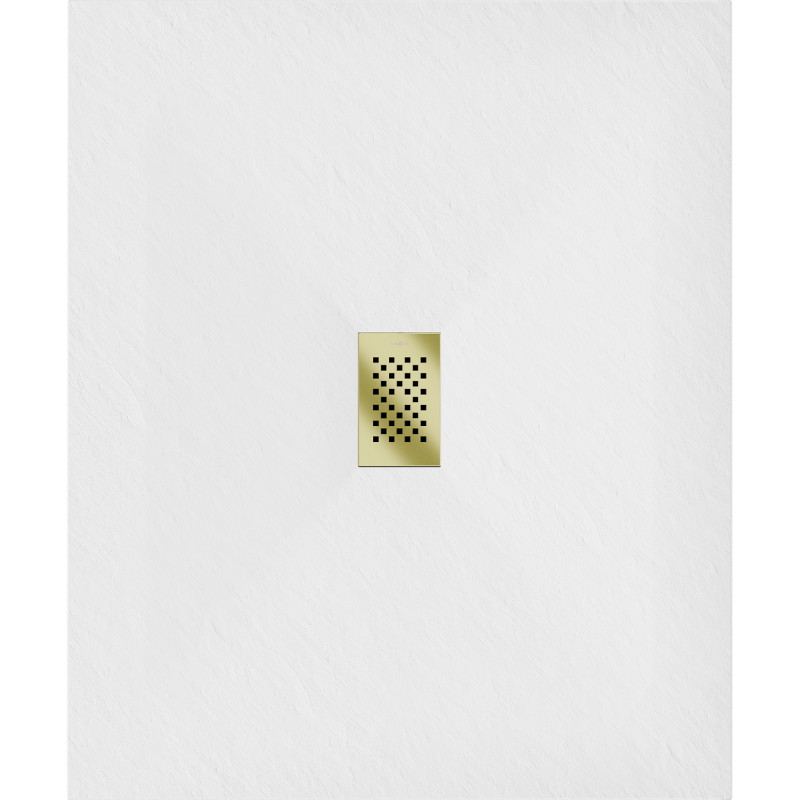 Mexen Hugo rectangular SMC shower tray 120 x 100 cm, white, gold cover - 42101012-G