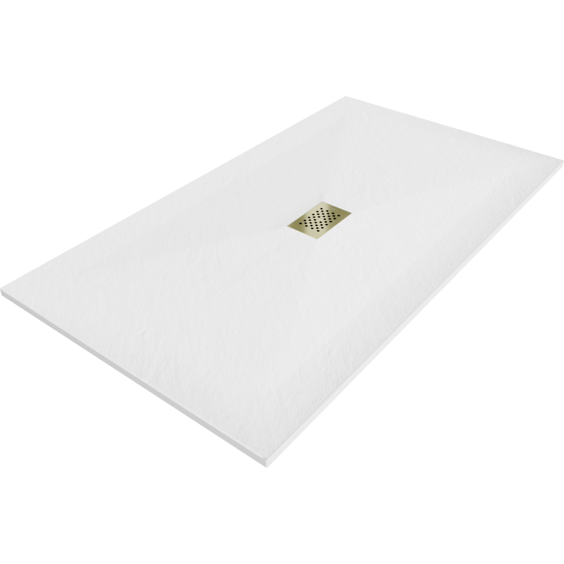 Mexen Hugo rectangular shower tray SMC 200 x 100 cm, white, golden cover - 42101020-G