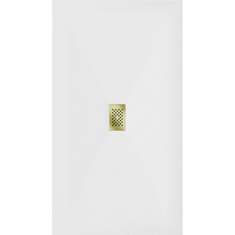 Mexen Hugo rectangular SMC shower tray 200 x 100 cm, white, gold cover - 42101020-G