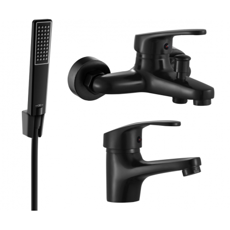Mexen Erica R72 bathtub set, black - 746403R72-70