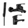 Mexen Erica R72 bathtub set, black - 746403R72-70