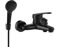 Mexen Erica R05 bathtub mixer tap with shower head, Black - 74643R05-70