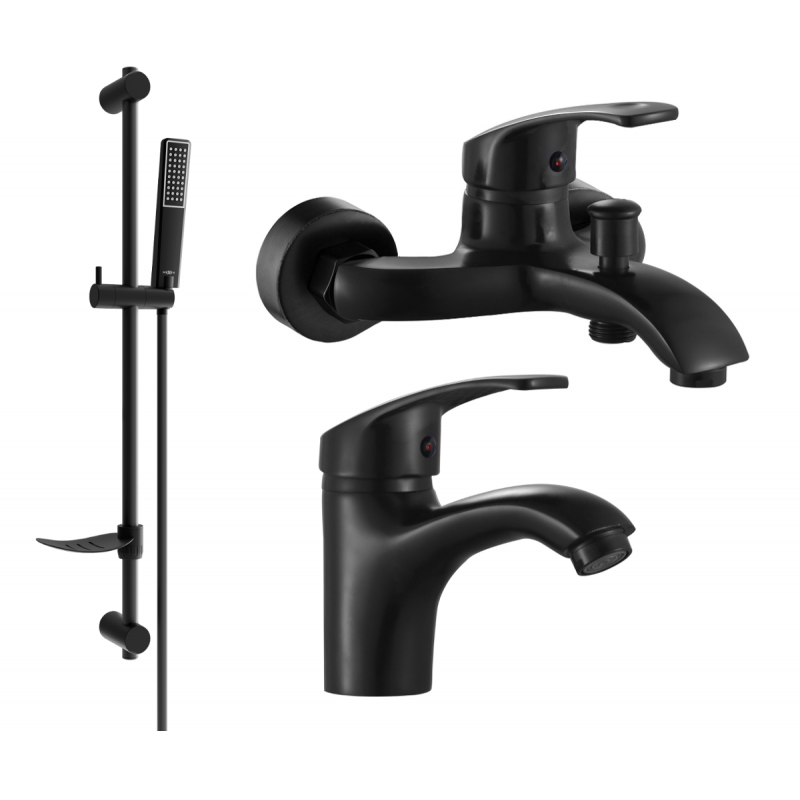 Mexen Fabia DF72 bathtub set, Black - 746503DF72-70