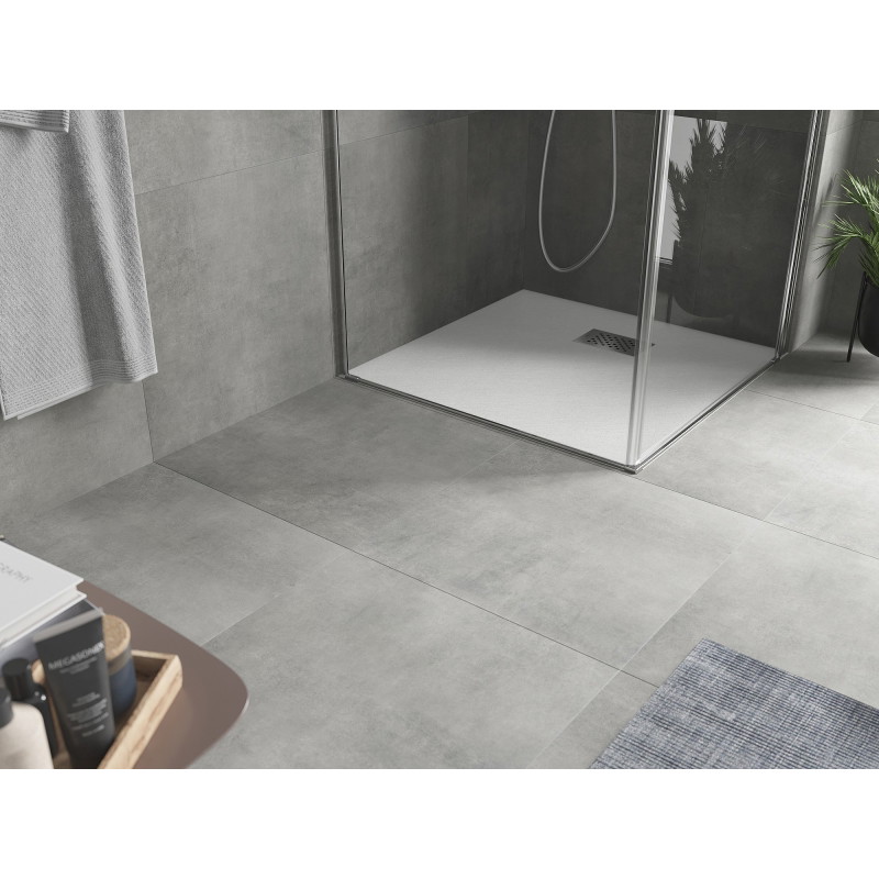 Mexen Hugo SMC square shower tray 80 x 80 cm, white, inox cover - 42108080-X