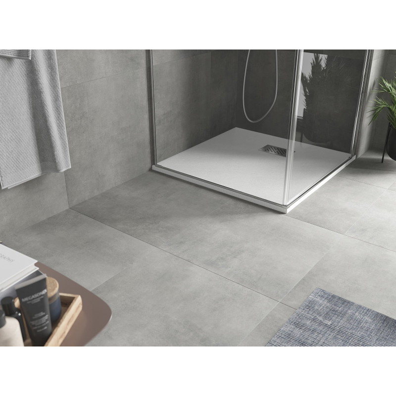 Mexen Hugo SMC square shower tray 80 x 80 cm, white, inox cover - 42108080-X