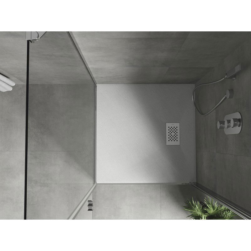 Mexen Hugo square shower tray SMC 70 x 70 cm, white, white cover - 42107070-W