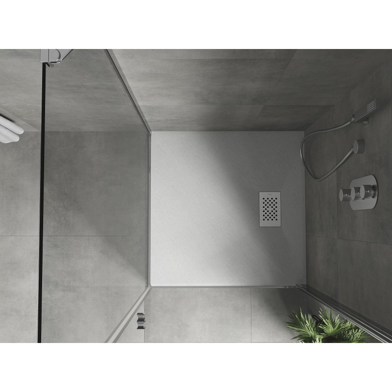 Mexen Hugo square shower tray SMC 80 x 80 cm, white, white cover - 42108080-W