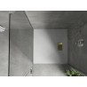 Mexen Hugo square shower tray SMC 90 x 90 cm, white, gold cover - 42109090-G