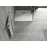 Mexen Hugo square shower tray SMC 90 x 90 cm, white, gold cover - 42109090-G