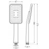 Mexen R-54 1-function shower head, black/chrome - 79554-71