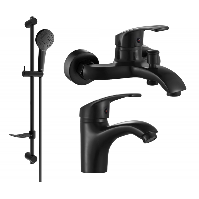 Mexen Fabia DF05 bathtub set, Black - 746503DF05-70