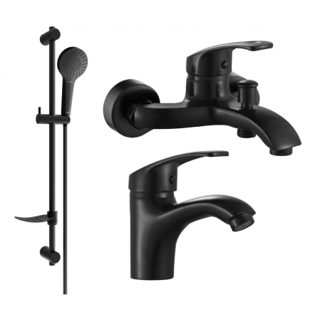 Mexen Fabia DF05 bath set, black - 746503DF05-70