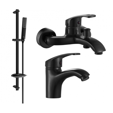 Mexen Fabia DB72 bath set, black - 746503DB72-70